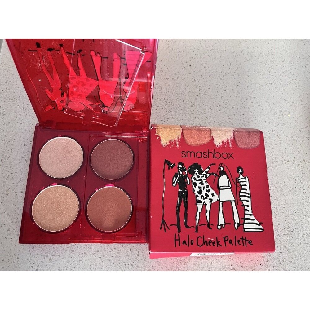 Smashbox Cosmetics Halo Cheek Palette 2 Blush 2 Highlighter New in Box